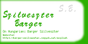 szilveszter barger business card